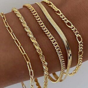 Gold Bracelets for Women - Waterproof, 14K Gold Jewelry Sets
